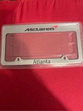McLaren Atlanta License Plate Frame - Silver new authentic stainless